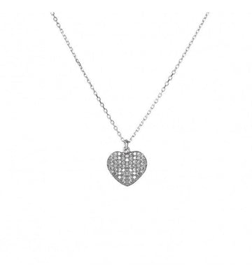 Collana Cuore Pavè Bianco - My Mo Gioielli
