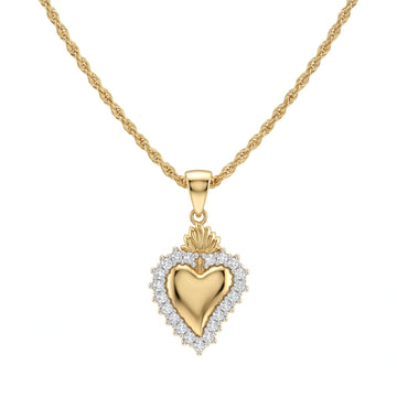Collana Cuore Sacro Zirconi Bianchi - My Mo Gioielli