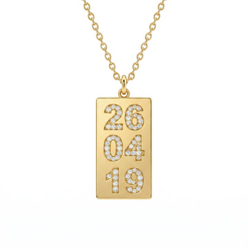 Collana Targhetta con Data Zirconata - My Mo Gioielli